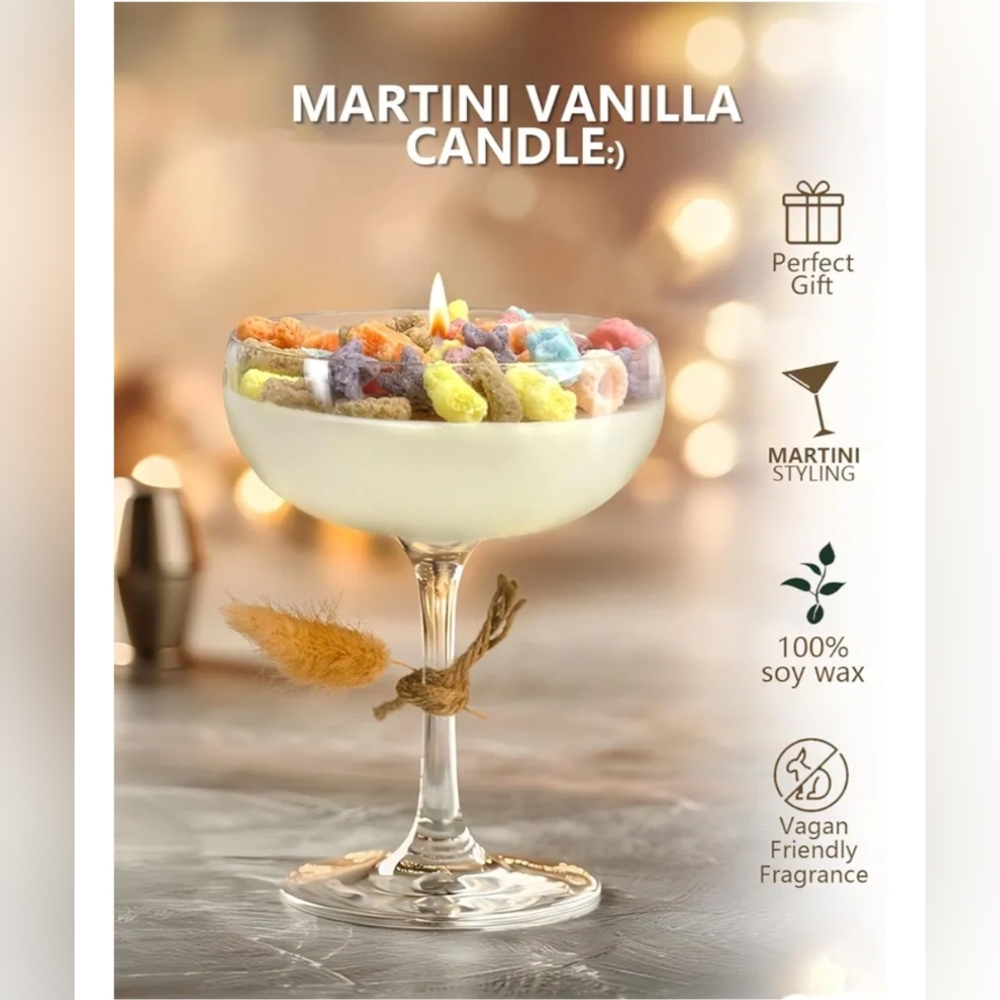 Martini Glass Scented Candle Set - Picture 3 of 4
